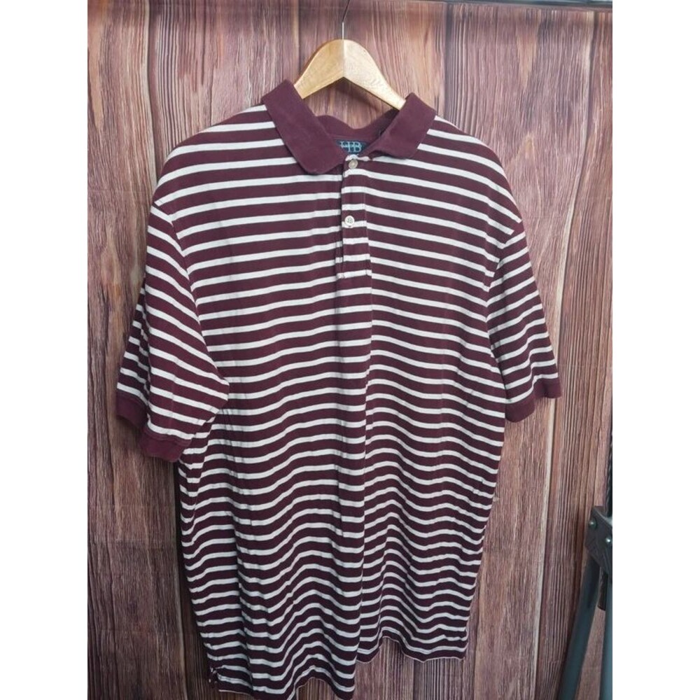 Harbor bay maroon and white stripped polo size 3xl